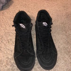 all black skate high high top vans size 6